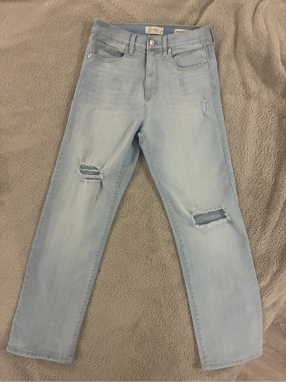 Jessica Simpson Light Blue Distressed Relaxed Jeans